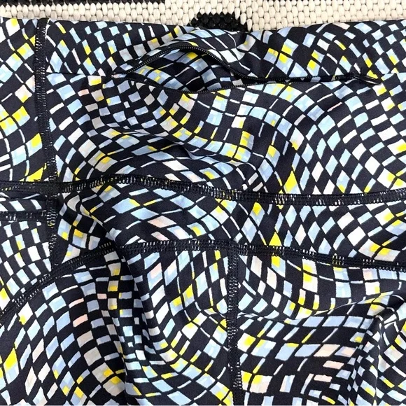 Sweaty Betty Power Gym Full Length Leggings in Blue Fluid Check Print Size 6 - Picture 8 of 11